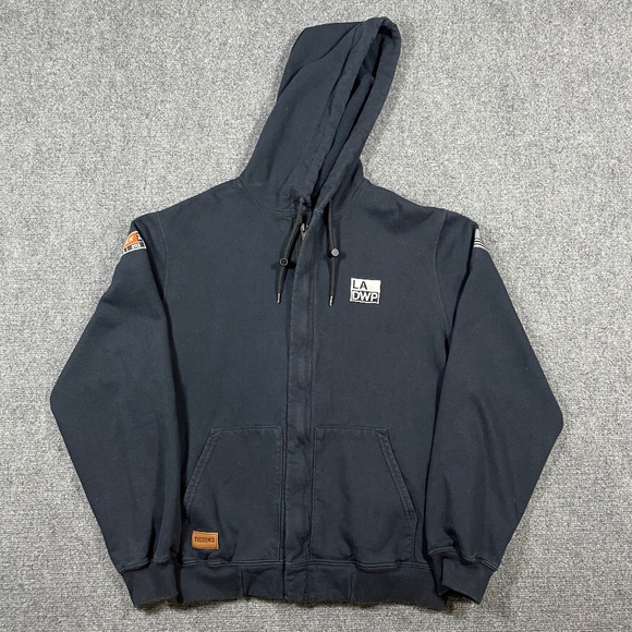 TECGEN FR CAT 2 Hoodie Sweatshirt Mens Medium MD Black Full Zip Made in USA 0976 - Picture 1 of 9